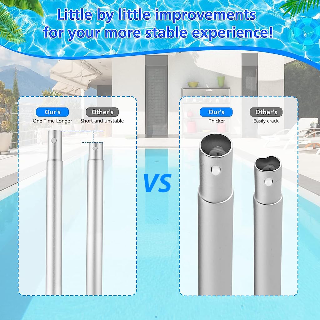 Optifit® Kid Pool Leaf Skimmer Cleaning Net (1.6M) with HASTHIP Retractable Long Handle (44-105cm) Heavy Duty Deep Leaf Skimmer, Pool & Pond Cleaner Combo for Home, Spa, DIY Maintenance Optifit® Kid Pool Leaf Skimmer Cleaning Net (1.6M) with HASTHIP Retractable Long Handle (44-105cm) Heavy Duty Deep Leaf Skimmer, Pool & Pond Cleaner Combo for Home, Spa, DIY Maintenance